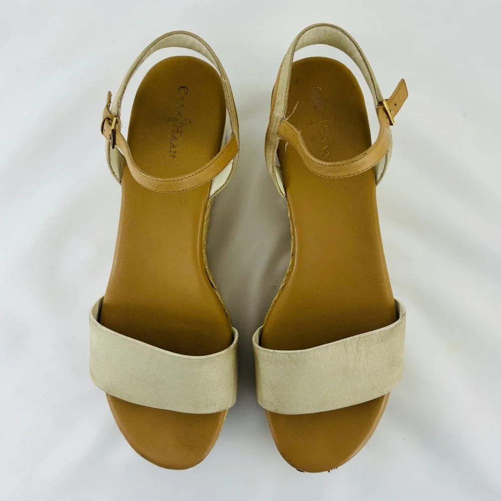 Cole Haan Women's Arden Platform Wedge Sandal Ivory, Size 8.5